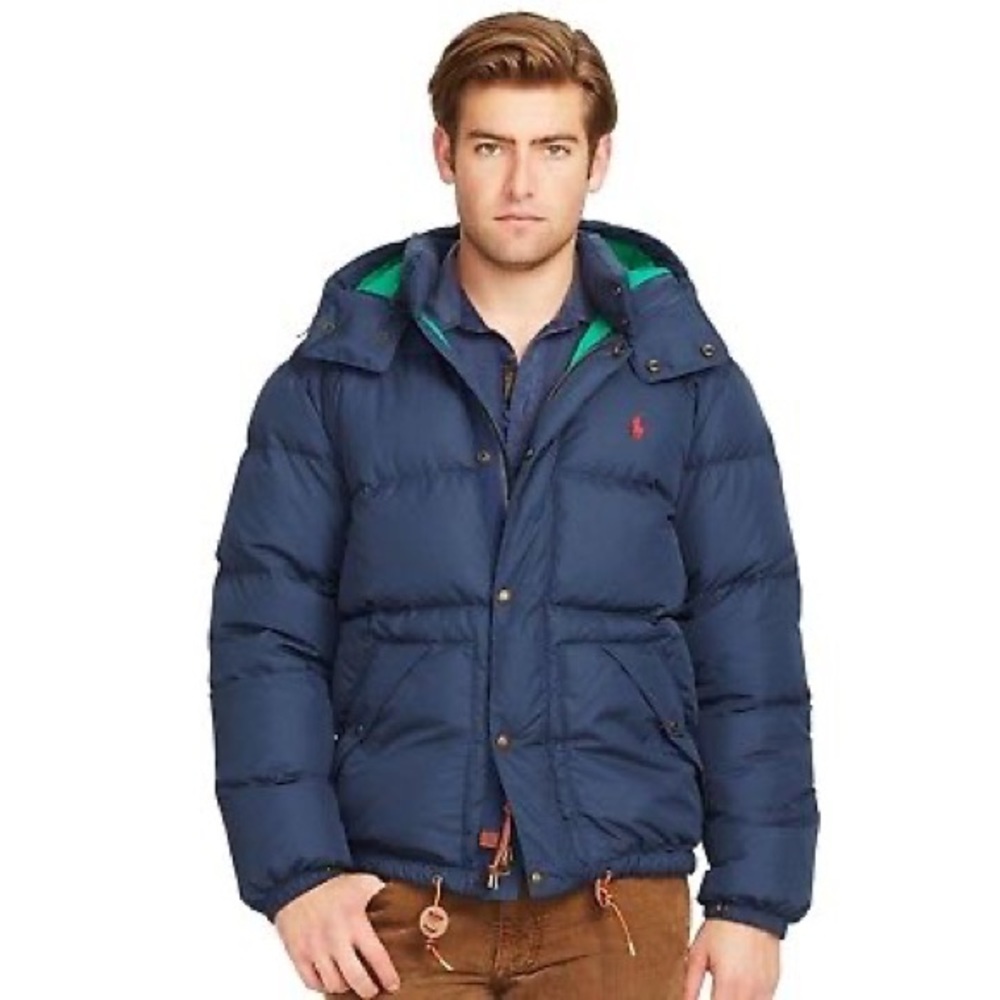 Polo Ralph Lauren Elmwood Down 650 -feathers Quilted in navy blue jacket men's L